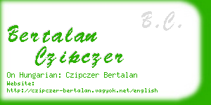 bertalan czipczer business card
